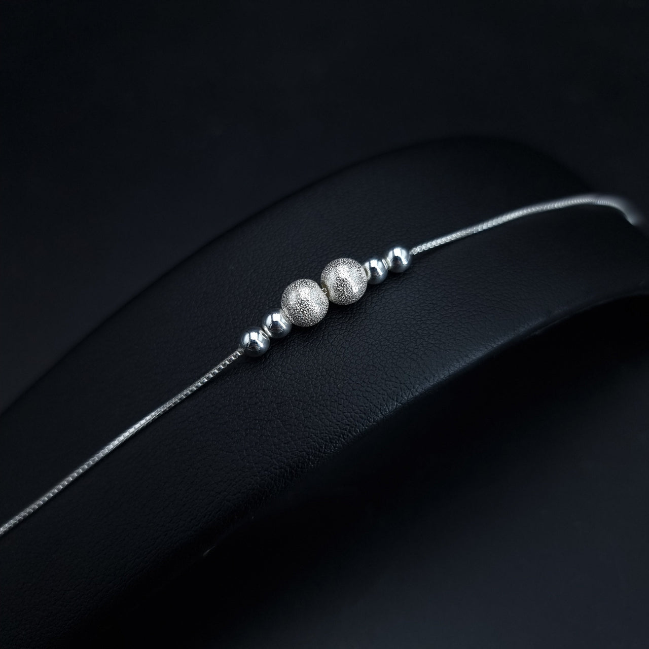 Silver Beads Anklet SLPAK0066