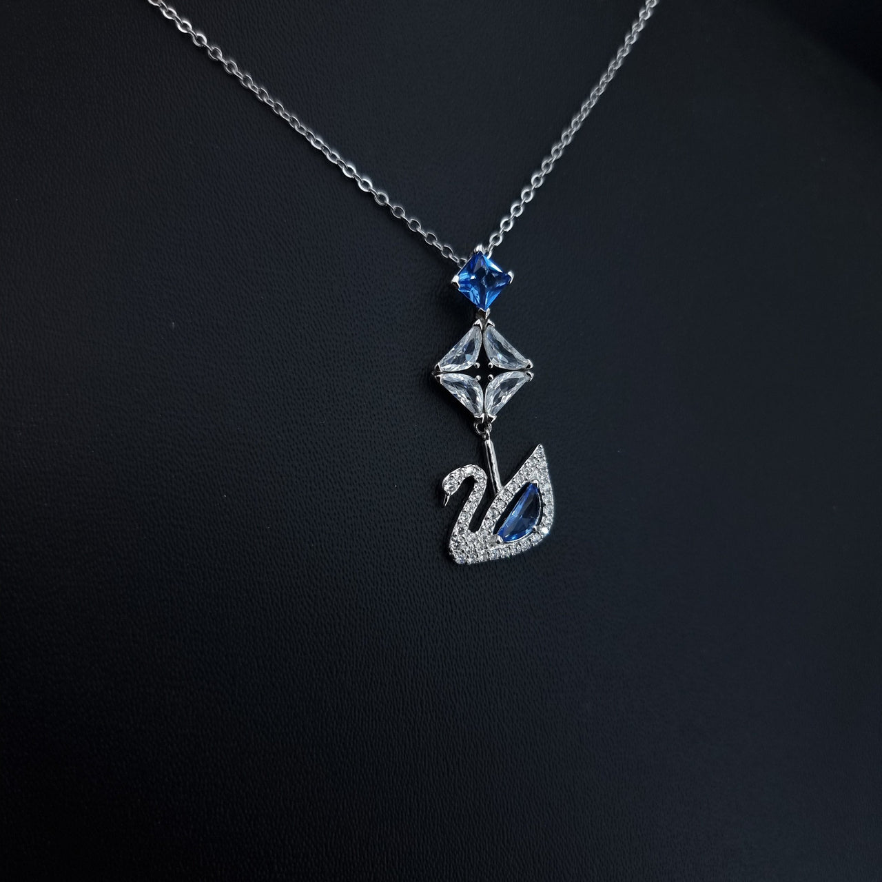 Swan Blue Stones Necklace