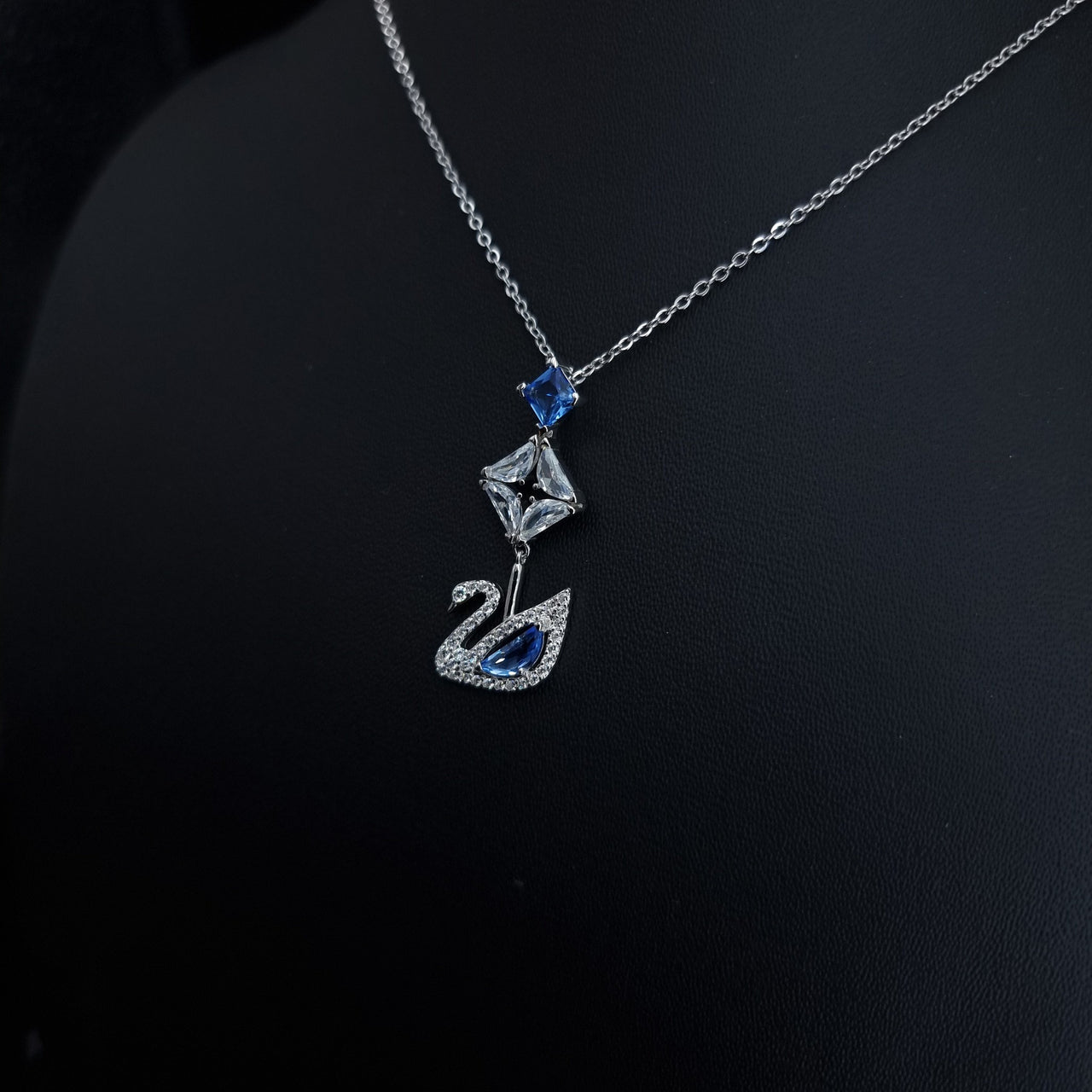 Swan Blue Stones Necklace