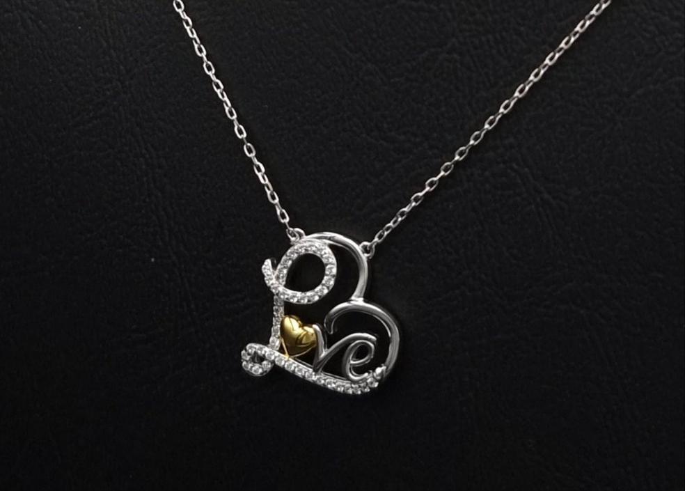 LOVE With Gold Heart Necklace