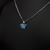 Thumbnail for Blue Opal Butterfly Necklace