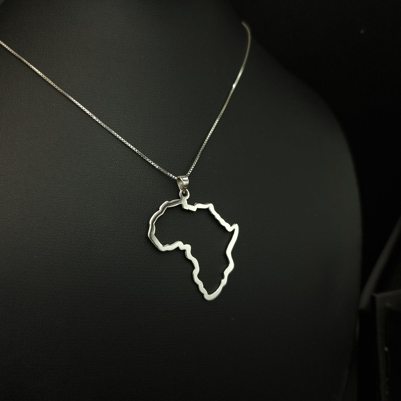 925 Silver - Handmade Africa map frame