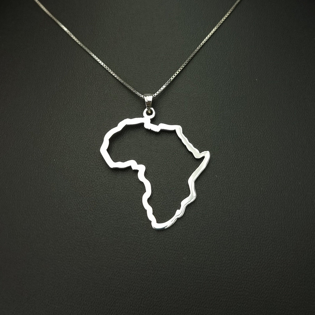 925 Silver - Handmade Africa map frame