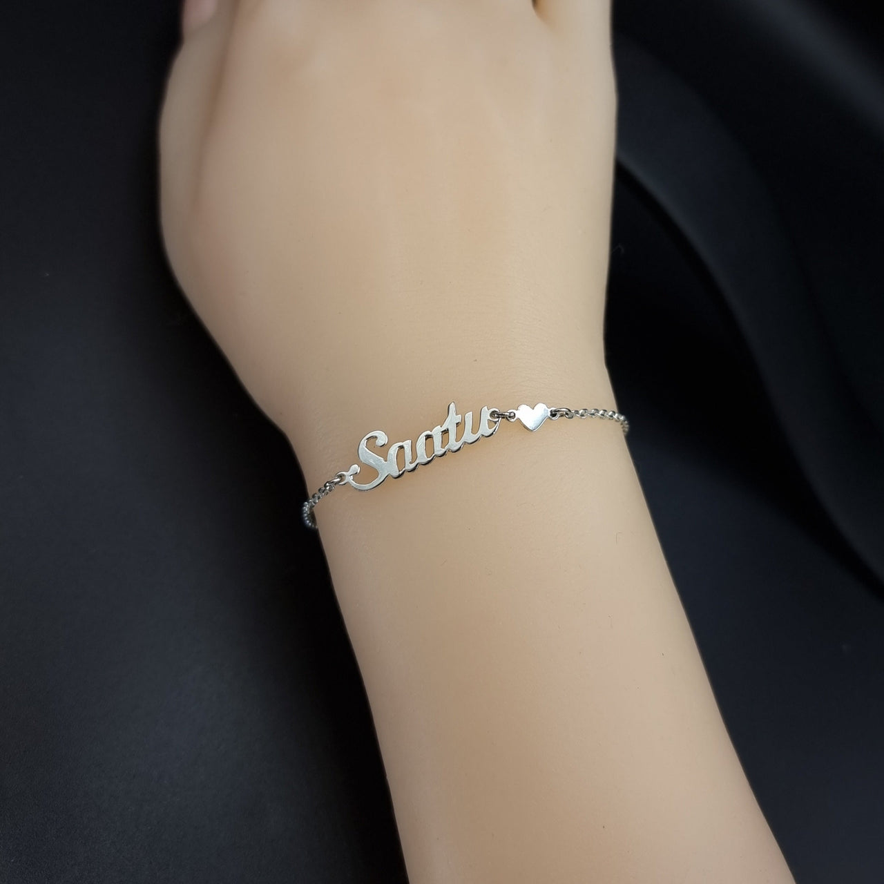 925 Silver - Handmade Personalized Bracelet with heart charm