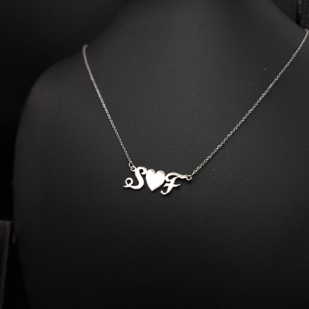 925 Silver Initials handmade love necklace