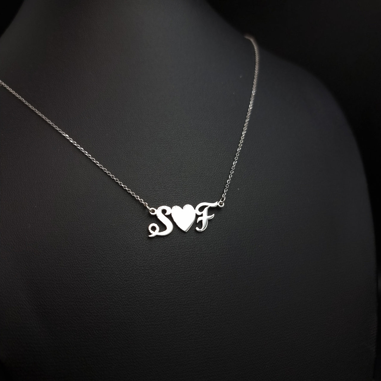 925 Silver Initials handmade love necklace