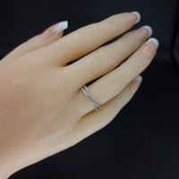 Thumbnail for Clear Stones Braid Silver Ring