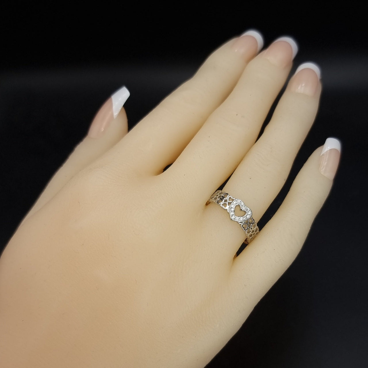 Clear Stones Heart Ring