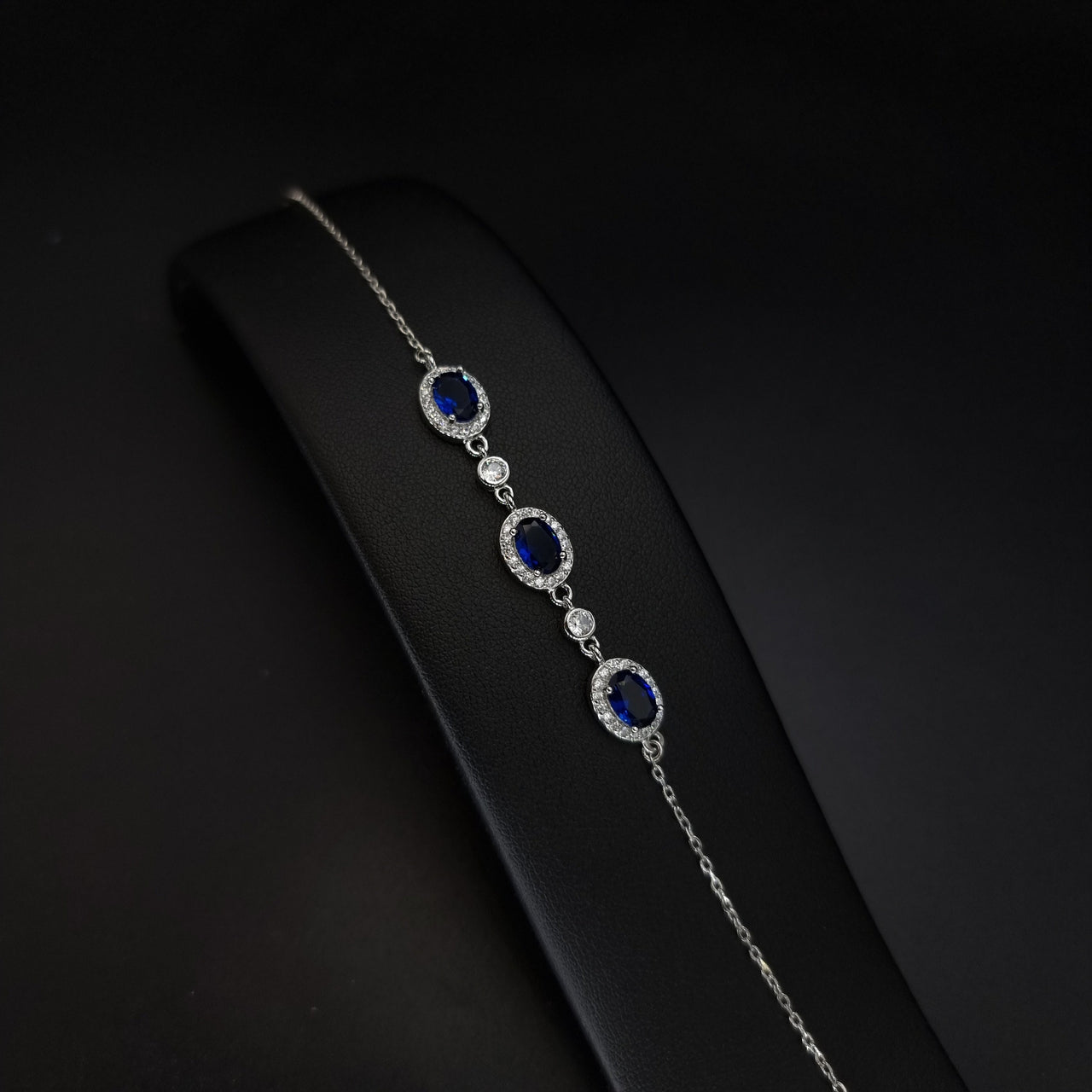 Dark Blue Oval Zircon Stones Bracelet