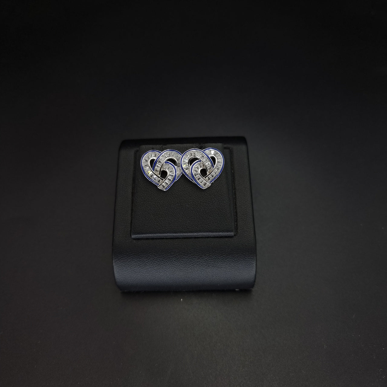 Heart And Blue Line Stud Earring
