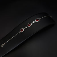 Thumbnail for Oval Red Zircon Stone Bracelet